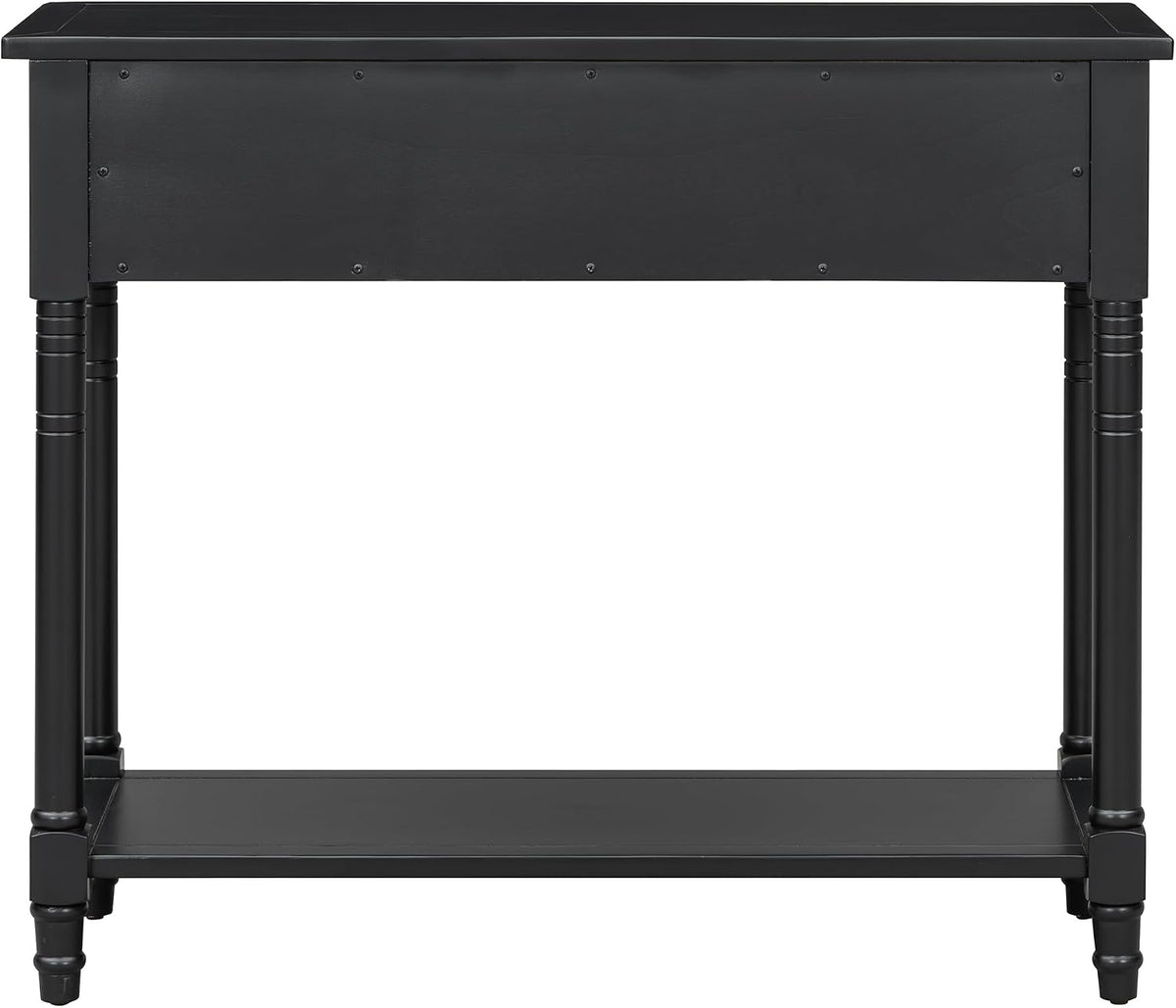 Knocbel Antique Entry Console Table with 2 Drawers & Bottom Open Shelf, Wood Sofa Tables for Entryway Hallway Living Room, 35.34" W x 13.8" D x 30.25" H, Black