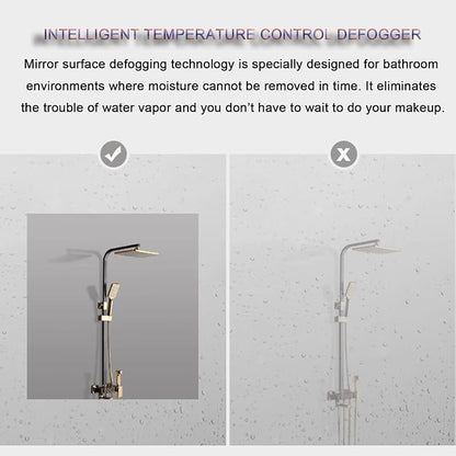 Bathroom Mirror with LED Lights，Smart Illuminated LED Bathroom Mirror，Energy-Saving LED Smart Mirrors，LED Mirror for Bathroom，with Demister Pad and Smart Touch Switch(H80*W90cm/H31.5*W35.4IN)
