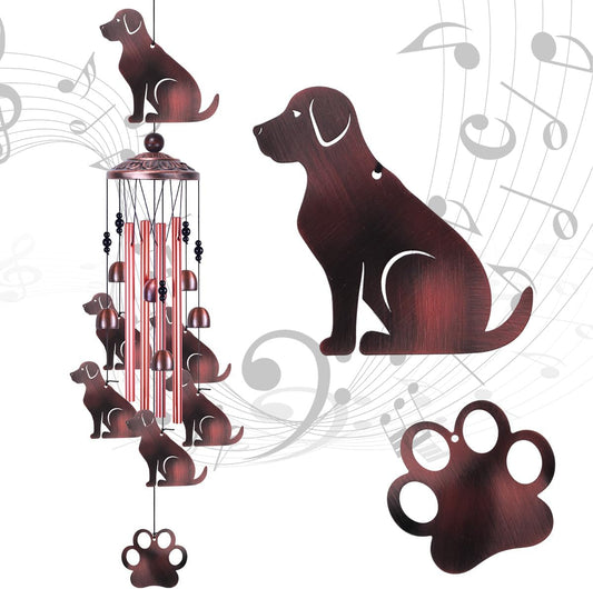 36 Inch Dogs Wind Chimes Outdoor/Indoor Decor - Metal Dog Musical Wind Bells, Mobile Romantic Dog Wind Catcher, Outdoor Dogs Wind Chimes Gifts for Mom, Home, Balcony, Trees, Festival Garden Decoration