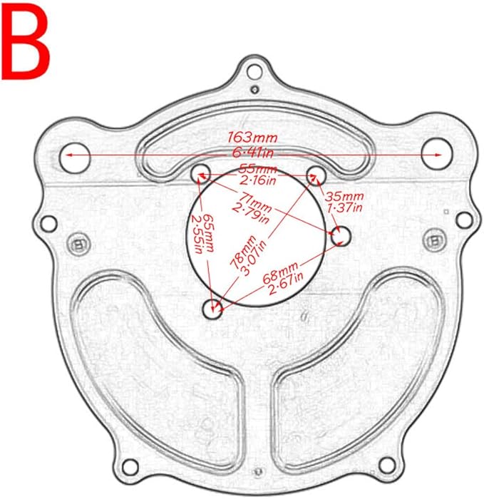 Harley Air Cleaner Chrome See Through Intake Filter Kit Cnc Cut for Motorcycle Dyna 2000-2017 Softail 2000-2015 Touring 2000-2007 Fitment - B (Red)