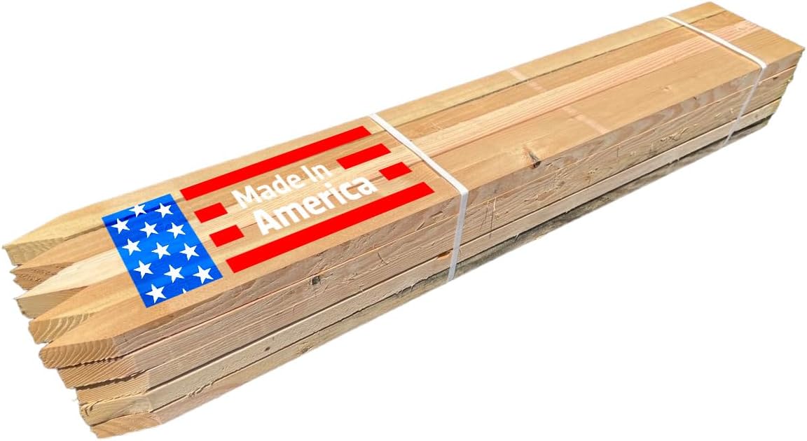 Sandbaggy 48" Wooden Grading Stakes - Heavy Duty for Construction, Gardening, Surveying, Concrete Forms - Chisel Point, Douglas Fir Wood - Made in The USA (2100 Stakes - 2 Pallets)