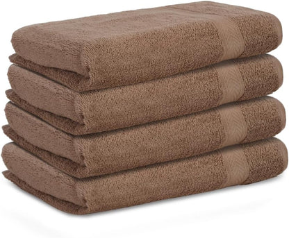 Casa Lino 4 Pack Hand Towels for Bathroom, 18"x28", 100% Cotton, Ultra Soft & Highly Absorbent, Premium Luxury Towels for Gym, Shower, Hotel, New Apartment Essentials, Brown