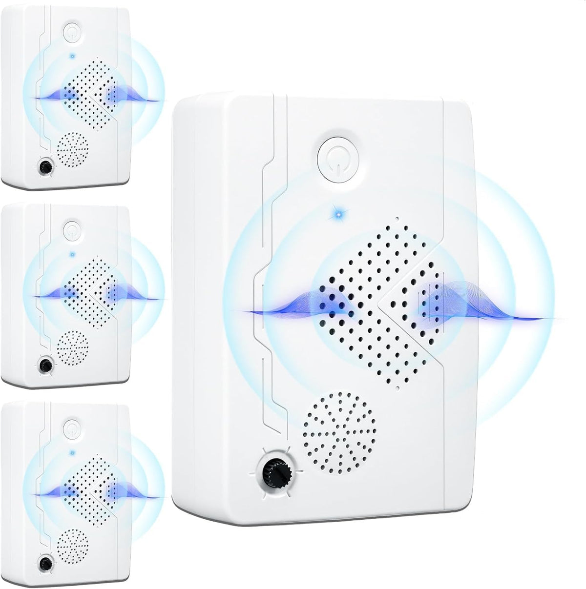 Ultrasonic Bat Devices for Attic: 4PCS Bat Removal Device for Garage, Indoor Outdoor Use - Humane and Effective Rechargeable Bat Deterrent Devices, White