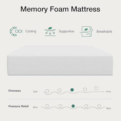 Novilla Queen Mattress in a Box, 8 Inch Queen Size Mattress with Gel Memory Foam for Cooling Night Sleep, Pressure Relief, CertiPUR-US Certified