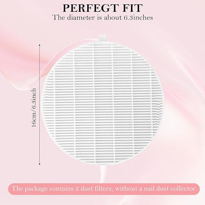 4 Pack Dust Collector Filter Replacement Compatible with Melody Susie, White Nail Dust Collectors Filter for Home and Nail Salons, Reusable Dusts Collectors Match with Dusts Collector Nails Tech Tool