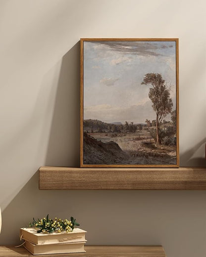 InSimSea Framed Wall Art for Living Room Classical Landscape Canvas Wall Decor Rustic Countryside Scenery Artworks Canvas Print Framed Bathroom Pictures Wall Decorations Farmhouse Office 12x16in