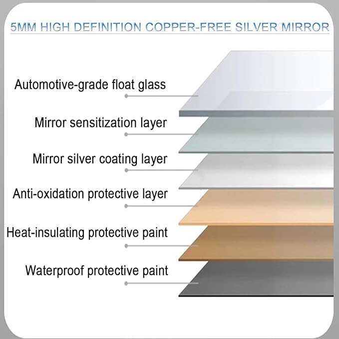 Bathroom Mirror with LED Lights，Smart Illuminated LED Bathroom Mirror，Energy-Saving LED Smart Mirrors，LED Mirror for Bathroom，with Demister Pad and Smart Touch Switch(H60*W80cm/H23.6*W31.5IN)