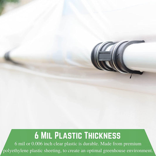 Farm Plastic Supply - Clear Greenhouse Plastic Sheeting - 6 mil - (24' x 100') - 4 Year UV Resistant Polyethylene Greenhouse Film, Hoop House Green House Cover for Gardening, Farming, Agriculture