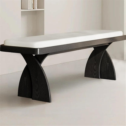 Modern Retro Wooden Long Bench at The Foot of The Bed in The Bedroom Dressing Room or Home for Changing Shoes Entryway(Medium)