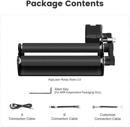 Algolaser Mini Rotary Roller - 360° Adjustable Rotary Roller for Laser Engraver Accessories - Y-axis Rotary Roller Attachment for Cylindrical Objects Tumblers,Bottle – No Laser Function