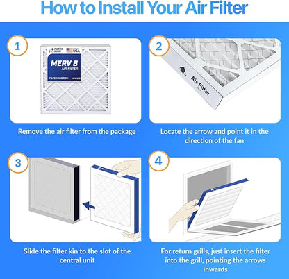 Filter King 22.5x56.5x1 Air Filter | 4-PACK | MERV 8 HVAC Pleated A/C Furnace Filters | MADE IN USA | Actual Size: 22.5 x 56.5 x .75"