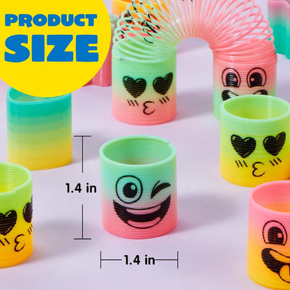 JOYIN 30 Pcs Spring Rainbow Party Favor, Mini Plastic Coil Spring Toy, Fidget Stress Coil Mini Springs Bulk Toys for Carnival Prize Birthday, Classroom Goodie Bag Stuffers