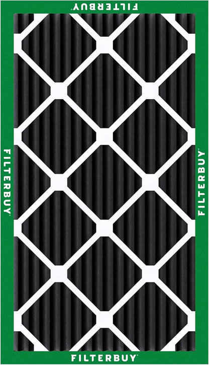 Filterbuy 15x25x1 Air Filter MERV 10 Odor & Allergy Defense with Activated Carbon (3-Pack), Electrostatic Pleated HVAC AC Furnace Filters Replacement, Made in USA (Actual Size: 14.50 x 24.50 x 0.75)