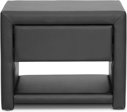 Baxton Studio Massey Upholstered Modern Nightstand, Black