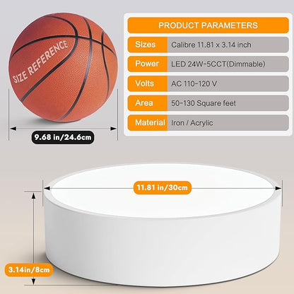 Dimmable LED White Flush Mount Ceiling Light Fixture,Modern Round Hallway Lighting Fixtures,5CCT 2700K-6000K Ceiling Lights Fixtures for Kitchen Bedroom Entryway Laundry Room Closet 11.8 Inch