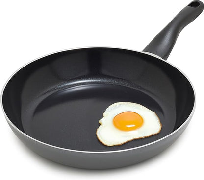 Deco 11” Nonstick Frying Pan Skillet, Made in Italy, Diamond Ceramic PFAS-Free, Dishwasher & Metal Utensil Safe, Durable Gloss Enamel Finish, Stay-Cool Handle, High Walls-Extra Room, Gray