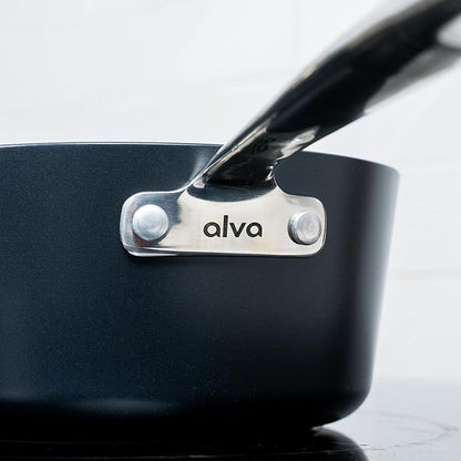 Alva Maestro 6-Piece Nonstick Ceramic Cookware Set – Toxin-Free, Scratch-Resistant, Induction Compatible – Even-Heat Aluminum Base – Oven & Dishwasher Safe – Healthy Nonstick for Everyday Cooking