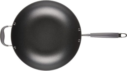 Anolon Advanced Home Hard Anodized Nonstick Pan, Stir Fry w/Helper Handle (12"), Moonstone