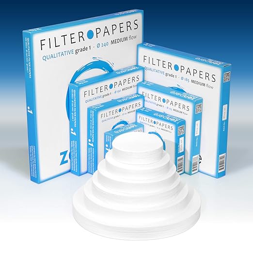 Filter Paper 18.5 cm Lab Qualitative Filter Paper for Chemistry, Standard Qualitative Grade 1-Medium Flow 185 mm(100 Discs)