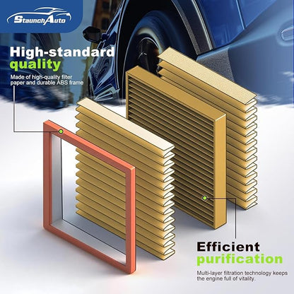 Engine & Cabin Air Filter for Nissan Pathfinder 3.5L 2022-2026, INFINITI QX60 3.5L 2022-2026 Air filter for Car Replacement 272775NA1A 16546-6TA0A Automotive Accessories-2 Pack