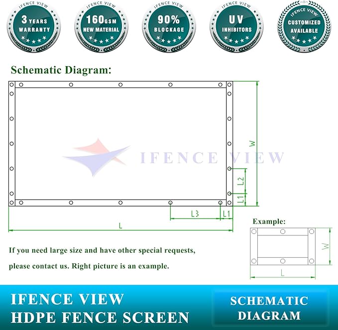 Ifenceview 6'x3' to 6'x50' Brown Shade Cloth/Fence Privacy Screen Fabric Mesh Net for Construction Site, Yard, Driveway, Garden, Railing, Canopy, Awning 160 GSM UV Protection (6' x 12')