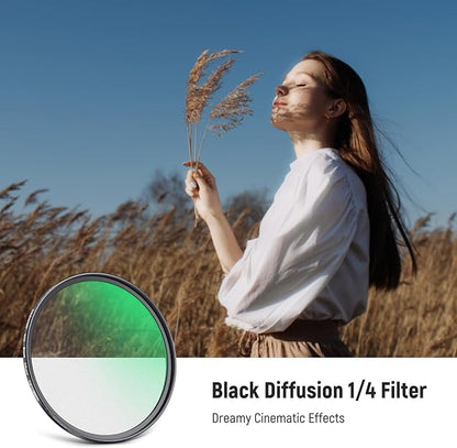 NEEWER 62mm Black Diffusion 1/4 Filter Dreamy Soft Cinematic Effect Filter Ultra Slim Water Repellent Scratch Resistant Optical Glass Multiple Nano Coatings for Video/Vlog/Portrait Photography