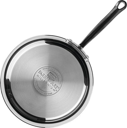 Farberware Millennium Stainless Steel Nonstick Cookware Set, 10-Piece Pot and Pan Set, Stainless Steel