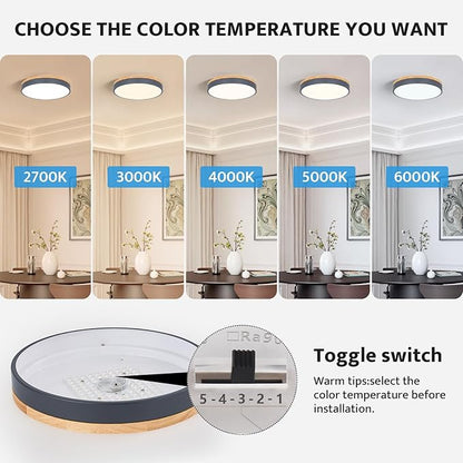 15.7" Minimalist Style Flush Mount Dimmable Ceiling LED Lightning Fixtures Close to Ceiling Easy Install for Bedroom Bathroom Laundry Room Porch Kitchen