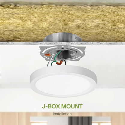 ASD LED 7" Round Flush Mount Ceiling Light Fixture, Low Profile Surface Lighting | 5CCT, Dimmable, Ultra-Thin, ETL Listed | 15W 1260LM 2700-6000K 120V | Kitchen, Bedroom, Hallway Lamp | White