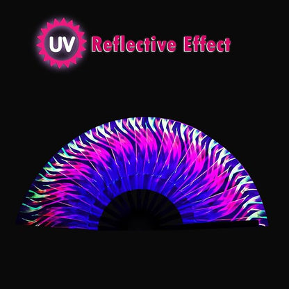 Boots on The Ground Fan, Large Folding Hand Fan for Women and Men, Popping Fans for Line Dancing for Raves, EDM, Dance Party, and Home Decoration