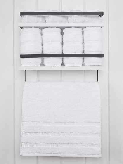 American Soft Linen Luxury Hand Towels for Bathroom, 100% Cotton Turkish 4 Piece Hand Towel Set, 600 GSM Hand Face Towels for Kitchen, White Hand Towels