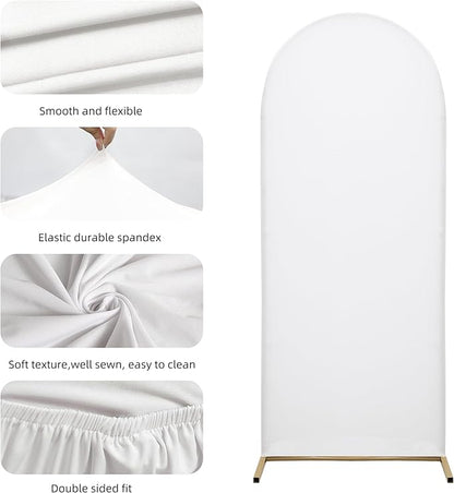 Wedding Arch Cover 5FT Arch Backdrop Cover Spandex Fitted Arch Cover for Round Top Chiara Backdrop Stand Covers for Wedding Birthday Party Baby Shower Banquet Ceremony Decoration