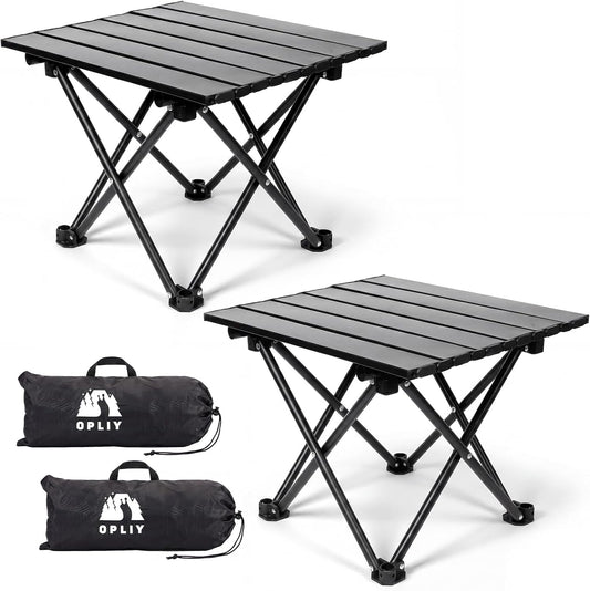 Opliy 2-Pack Portable Camping Table – Ultralight Foldable Car Tray Table with Carry Bag for Camping, Picnic, BBQ, Beach & Outdoor Travel