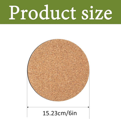 Augshy 8Pcs 6 Inch Cork Plant Saucers Plant Mats Round Coasters Pad for Plants House Garden Indoors Pots DIY Craft Project
