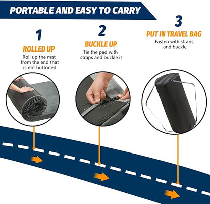 CYMULA CertiPUR-US Memory Foam Camping Mattress Pad, Portable Foam Sleeping Pad for Camping, Roll up Sleeping Mat for Adults Guest Floor Bed for Sleepover, Car, Tent SUV Cot Mattress