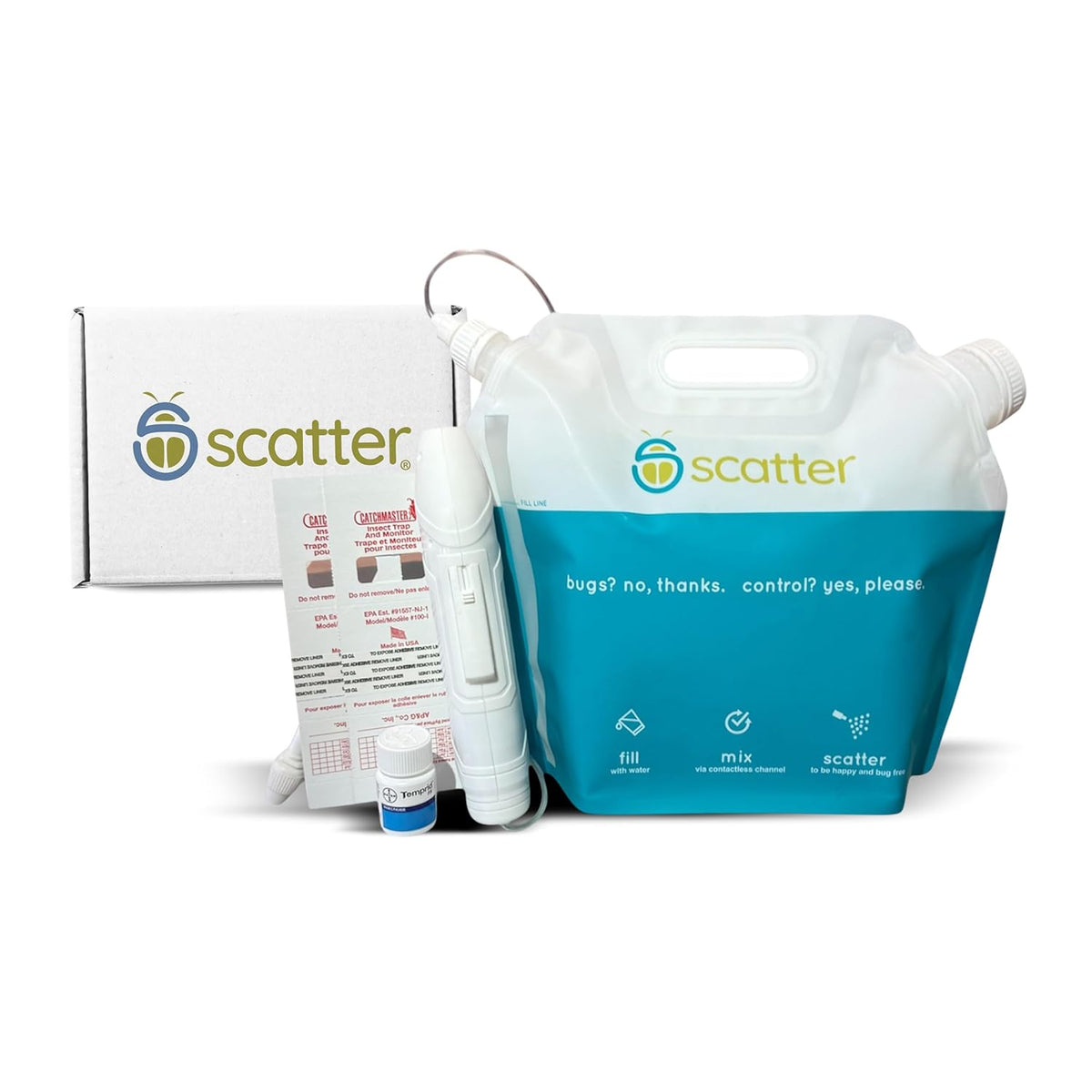 Scatter DIY Pest Control Kit - Home Barrier Pest Control | Pro Grade Insecticide Bug Killer Spray ft. Scatter Unique New SafetyChannel™ | Fast-Acting, Long-Lasting Protection Against Common Pests