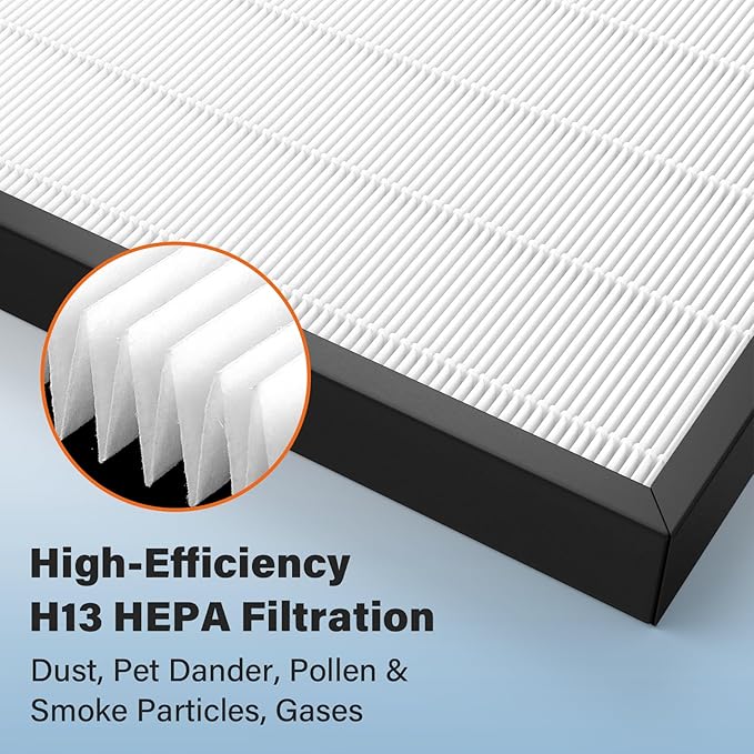 Air400 Replacement Filter for Bissell Air400, 1 H13 True HEPA and 1 Activated Carbon Pack with 4 Pre-Filter, Compared to Part #2521,2520,3365