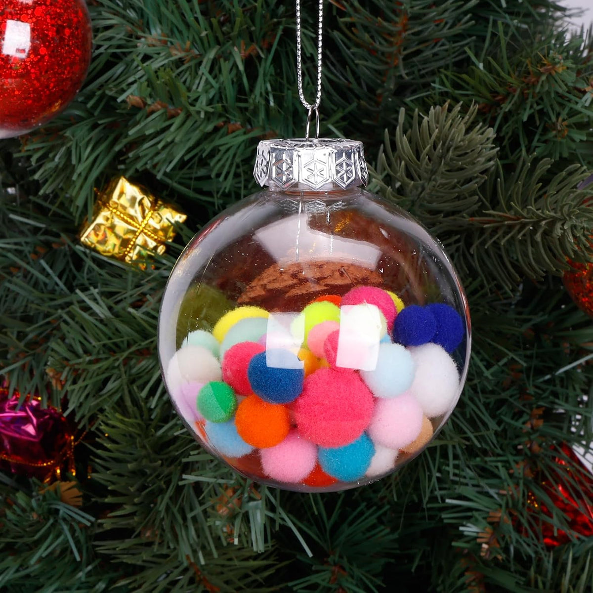 12 Pack Clear Plastic Fillable Ornament Ball 3.15''/80mm for Christmas,Holiday, Wedding,Home Decor