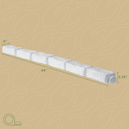Beuta Landscape Edging | Garden Edging Border | Faux Stone Bricks for Lawn edging, Flower beds, Pathways & Yard Edging– 40 Packs | Each Section Has 6 Bricks 48"L x 4"W x 2.25"H | 120 Spikes |Limewash