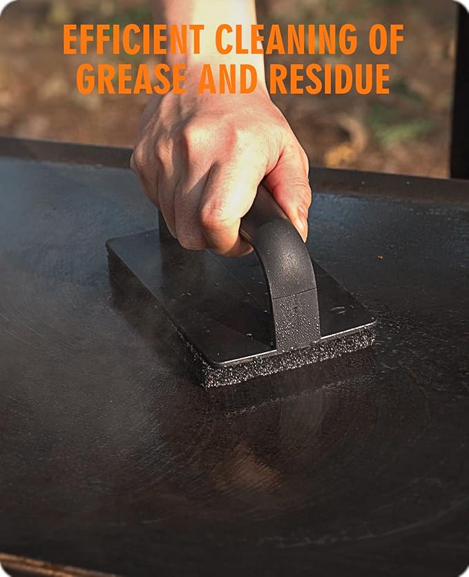 HOMENOTE Griddle Cleaning Kit for Blackstone, Professional Griddle Scraper Kit with Reinforced Heavy Duty Scraper, Bricks, Scouring Pads with Handle 9pcs