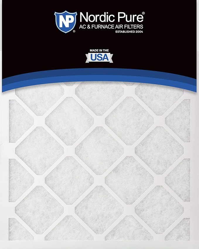 Nordic Pure 18x20x1 (Actual Size: 17 1/2 x 19 1/2 x 3/4) Poly Green MERV 6 AC Furnace Air Filters – Reduces Dust, Pollen, Pet Dander & Allergens – 4-Pack