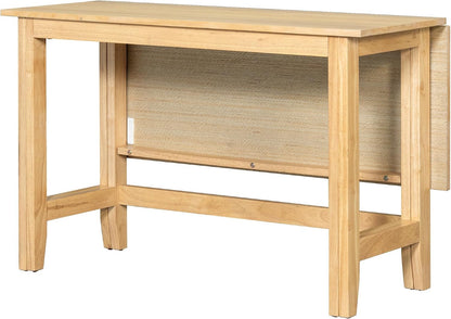 LUMISOL Extendable Dining Room Table for 4, Small Folding Drop Leaf Kitchen Dining Table, 18–36 inch, Space-Saving, Easy Assembly, Natural