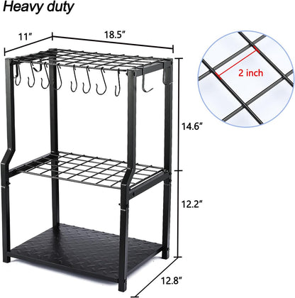 Garden Tool Organizer,Yard Tool Rack Heavy Duty,Free Standing for Garage Corner,Garage Organization,Garage Organizers and Storage,Garden Tool Holder for Lawn,Shed,Outdoor,Metal