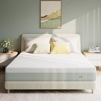 Novilla Mattress Queen Size,12 Inch Gel Memory Foam Mattress in a Box for Cool Night & Motion Isolation,Medium Firm Feel, Bliss