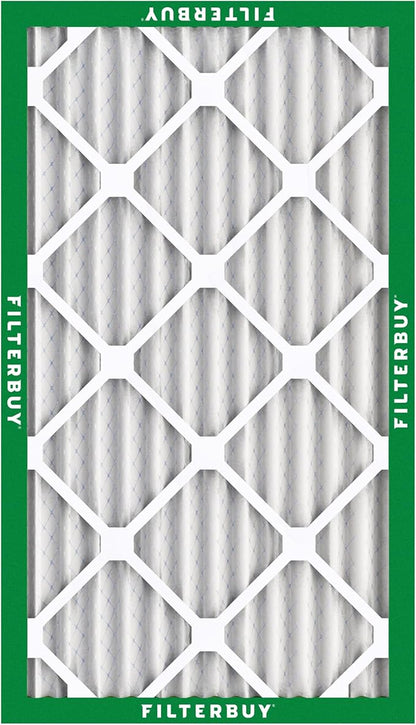 Filterbuy 10x20x2 Air Filter MERV 8 Essential Dust & Allergy Defense (5-Pack), Electrostatic Pleated HVAC AC Furnace Filters Replacement, Made in USA (Actual Size: 9.50 x 19.50 x 1.75)