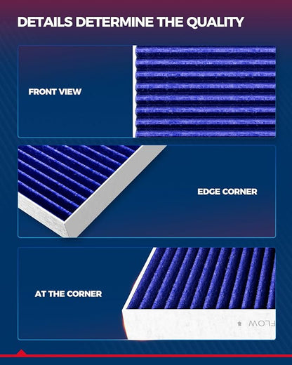 KAX Premiun Cabin Air Filter CF12000 Replacement for Jeep Cherokee 2014-2018, Chrysler 200 (2015-2017), Strong Adsorption w/Upgraded Activated Carbon，Replace 68223044AA