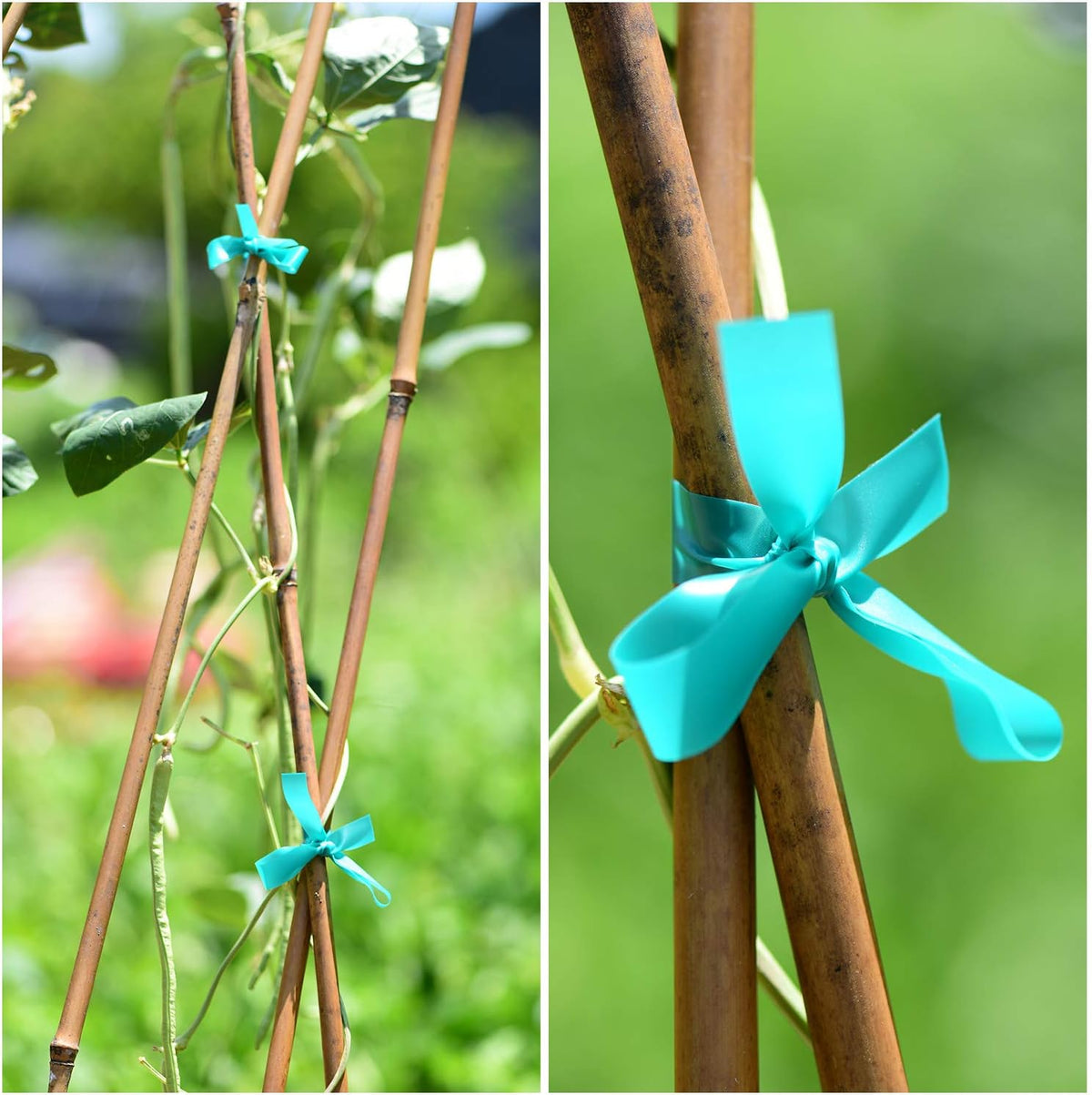 10 Pcs 150 Feet x 1/2" Wide Stretch Tie Tape Green Plant Garden Tie, Garden Vinyl Stake for Branches, Climbing Planters, Flowers