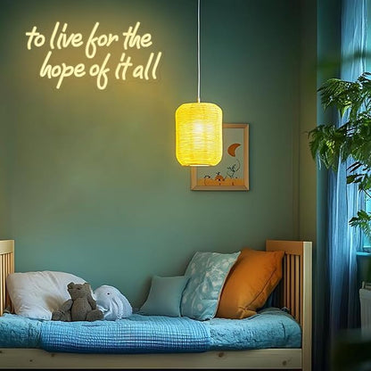 To Live For The Hope Of It All Neon Sign Letter Neon Light Warm White Led Neon Signs for Calssroom Hospital Bedroom Decoration