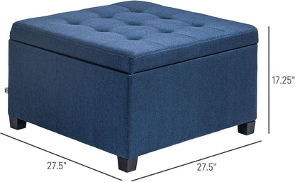 Vintage Storage Ottoman with Flip-Top Seat