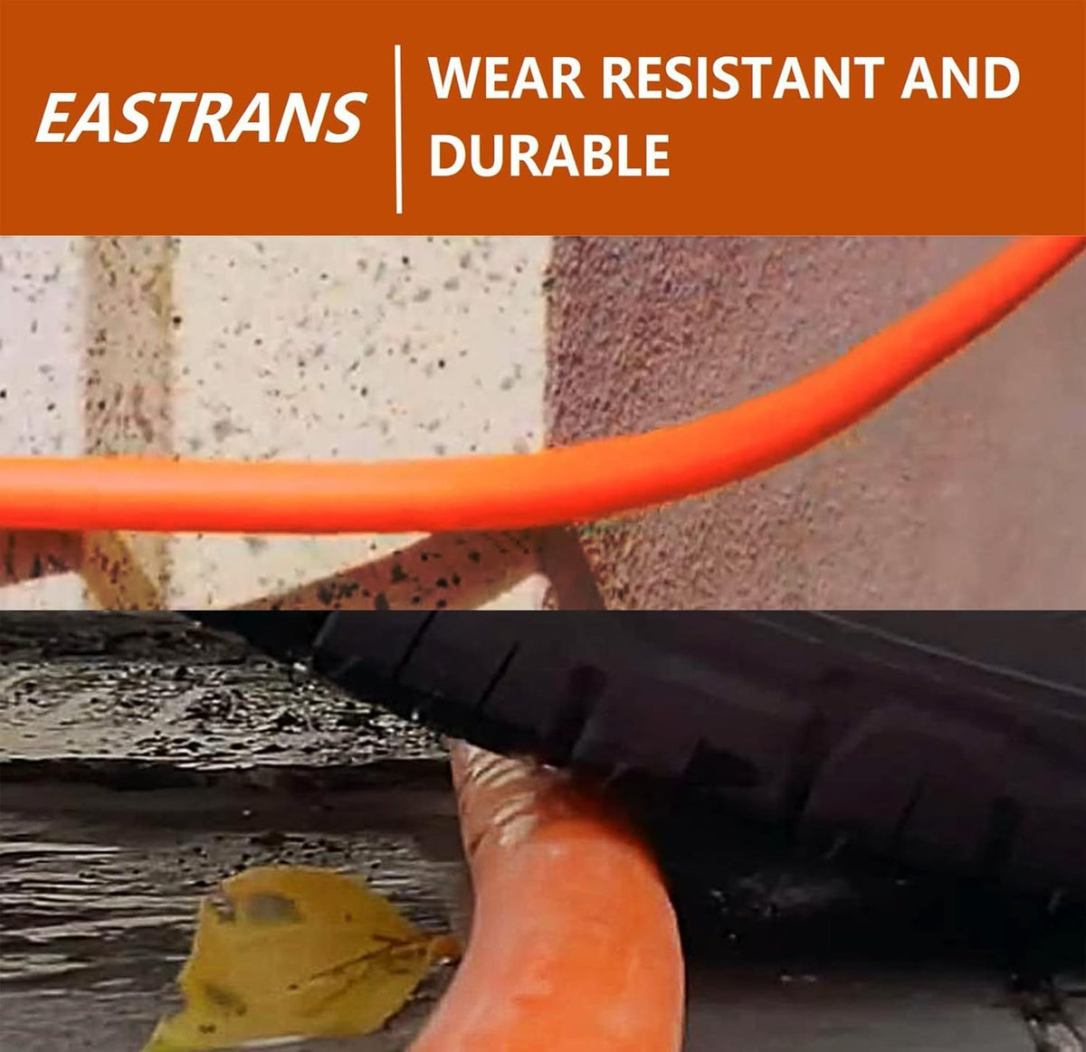 EASTRANS Short Garden Hose 15 ft x 5/8", Heavy Duty Orange Water Hose with 3/4" Solid Brass Connector, Flexible, Lightweight, Durable